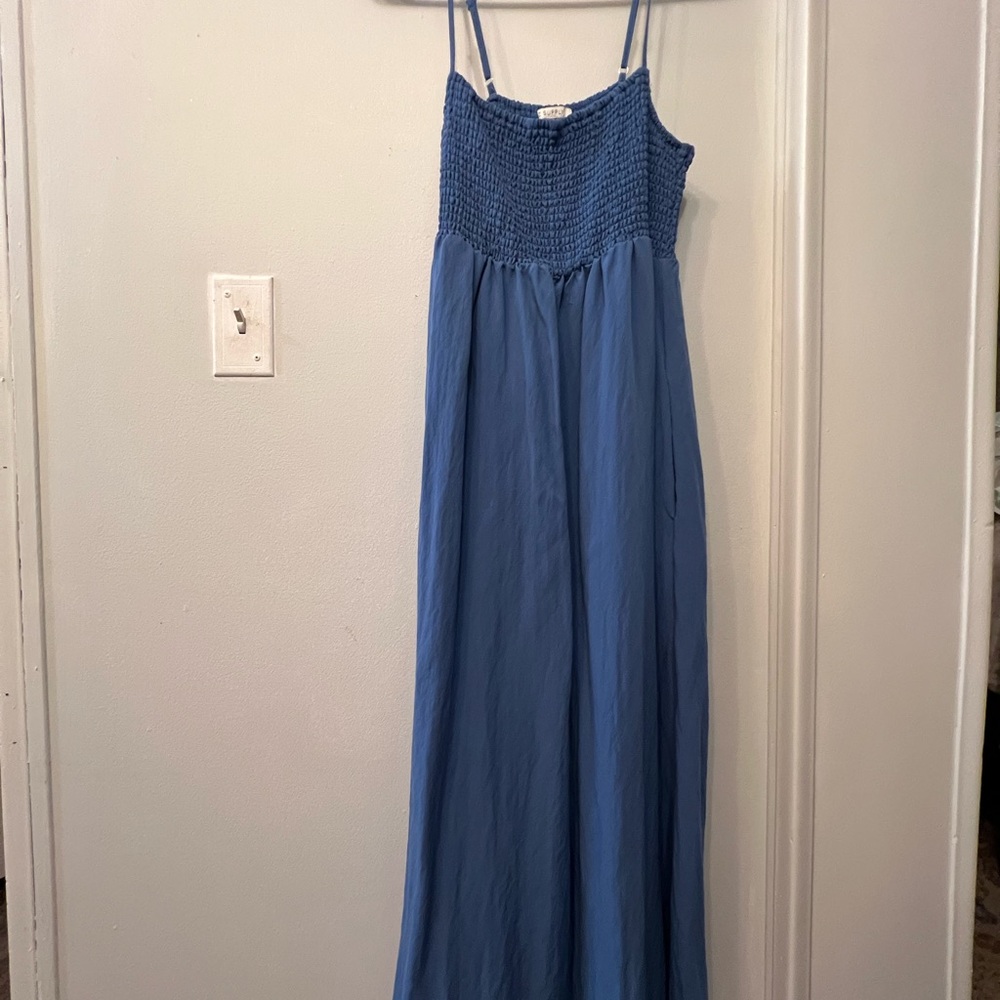 Z Supply Blue Smocked Dress